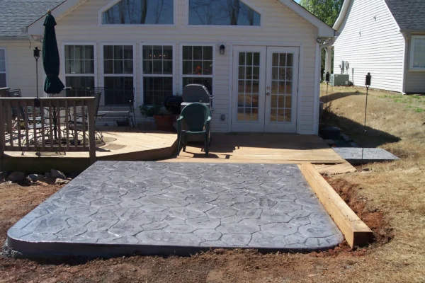 Stamped concrete patio 