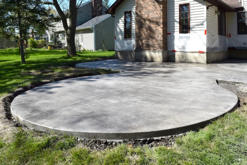 Stamped concrete patio