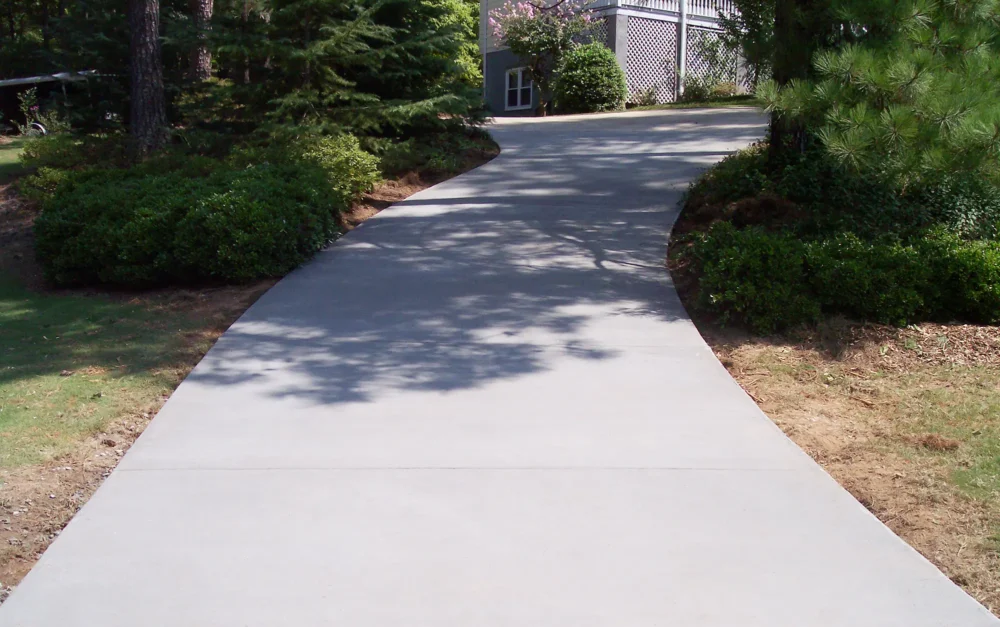 New concrete driveway