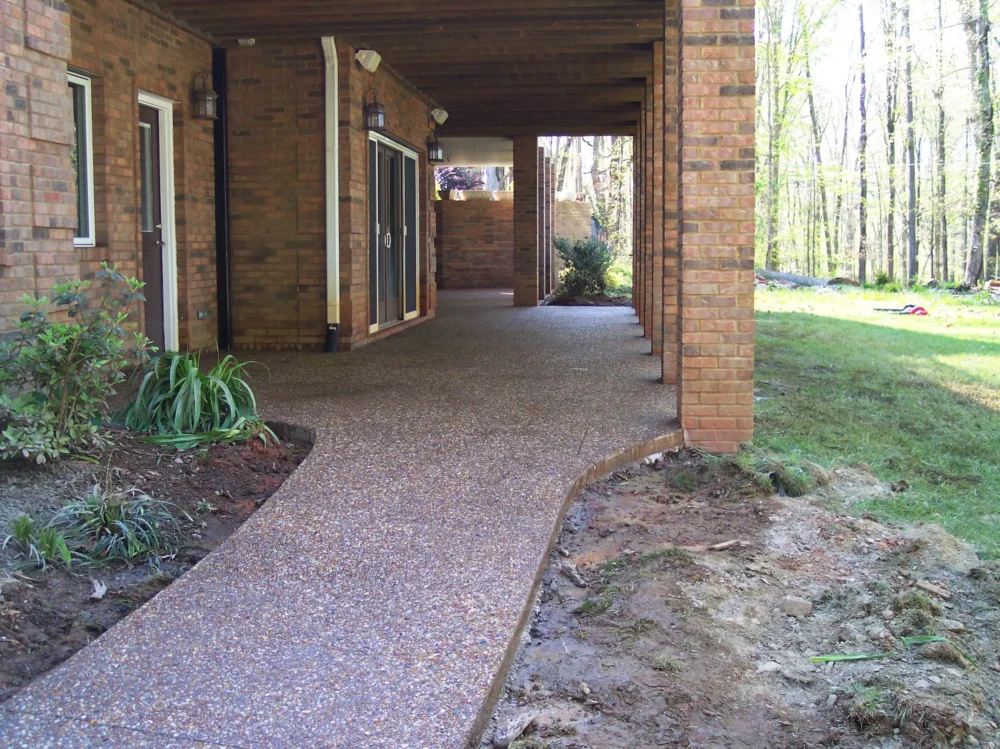 Exposed aggregate walkway