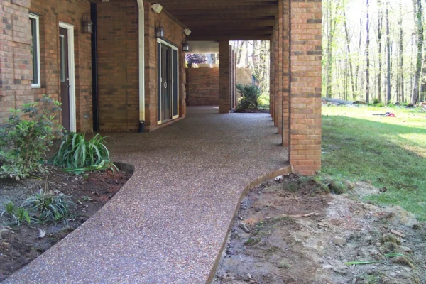 Exposed aggregate walkway