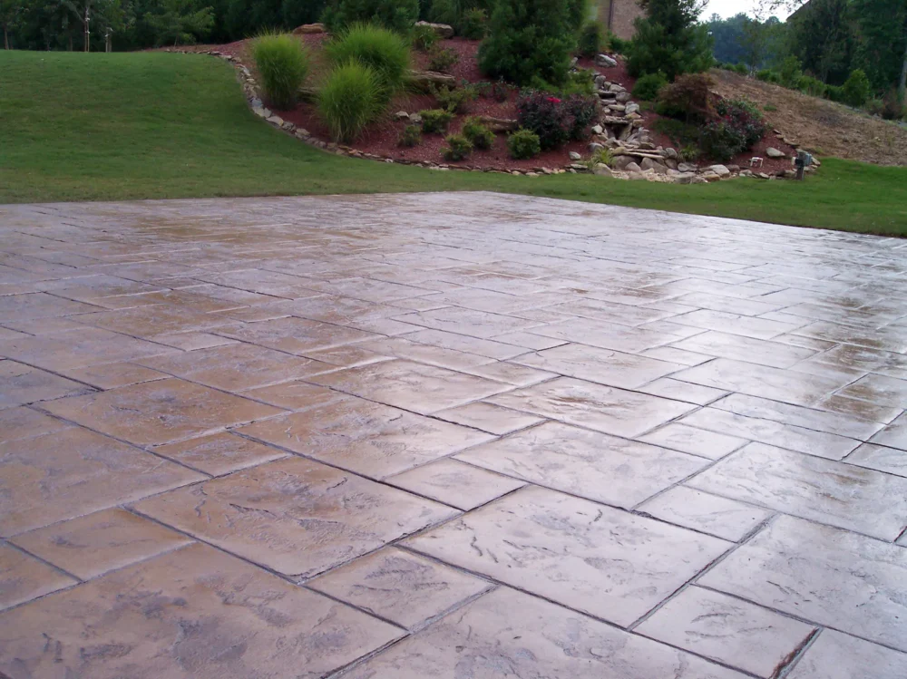 New stamped concrete patio