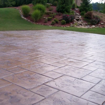 New stamped concrete patio