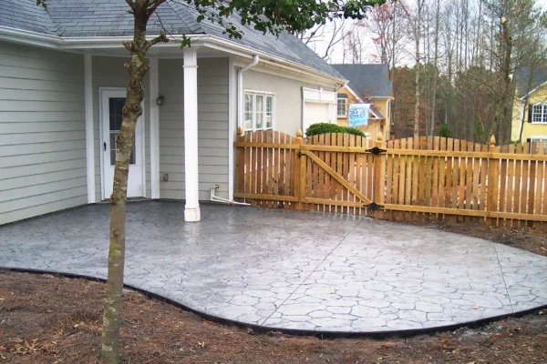 Stamped concrete patio