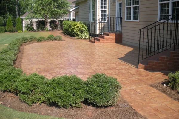 Stamped concrete patio & walkway