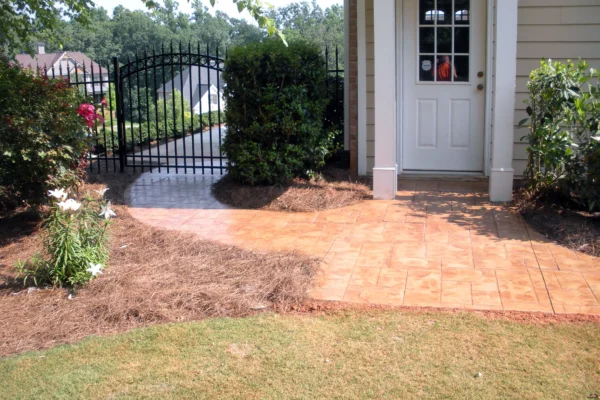 Stamped concrete walkway