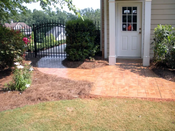 Stamped concrete walkway