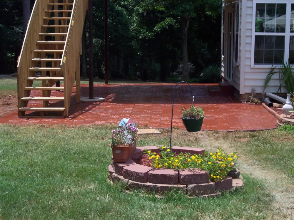 Stamped concrete patio 