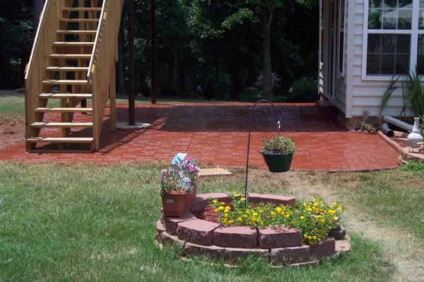 Stamped concrete patio 