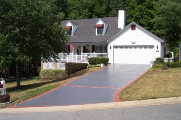 Resurfaced concrete driveway