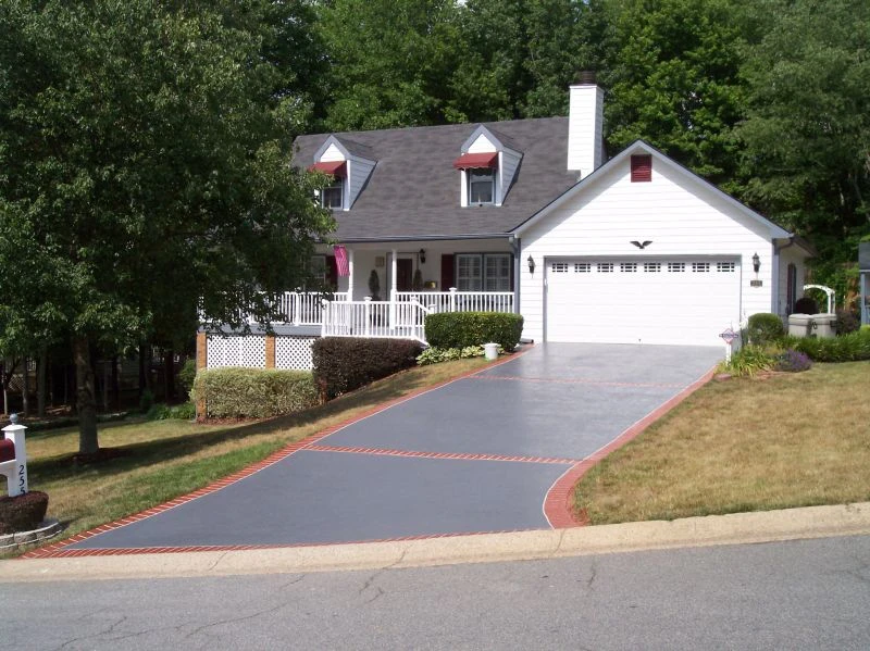 Resurfaced concrete driveway