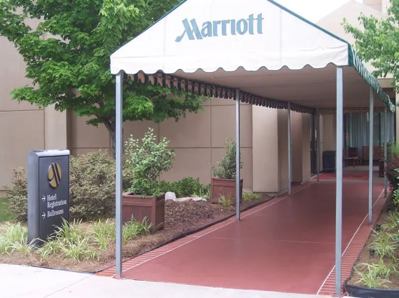 Resurfaced concrete entrance walkway for Marriott