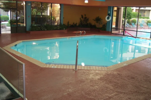 Resurfaced concrete indoor pool for Marriott